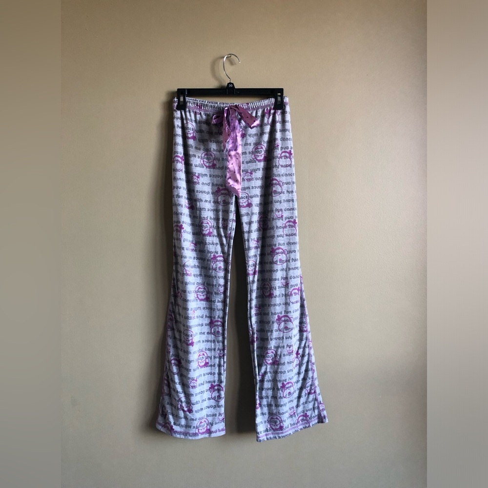 La Senza Girl Grey and Purple Monkey Pajama Pants Size XXL